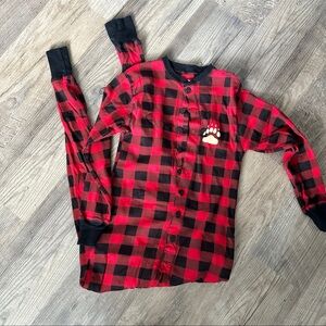 Lazy One Red and Black Buffalo Plaid Women’s Onesie Pajamas